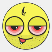 Hangover Face Ronde Sticker (Voorkant)