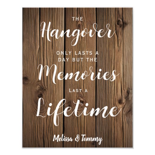 Hangover-gebaar bijtend Land Barn bruiloft Foto Afdruk (Voorkant)