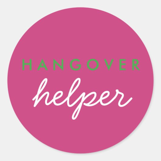 Hangover Helper Favor Sticker (Voorkant)
