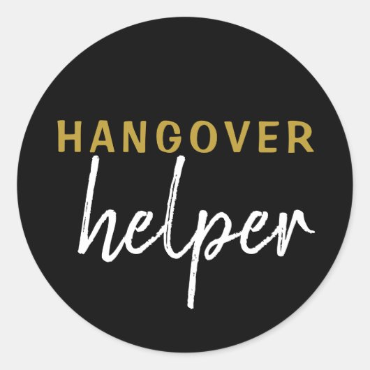 Hangover Helper Wedding Bachelorette Favor Sticker (Voorkant)
