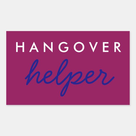 Hangover Helper Wedding Bachelorette Favor Sticker (Voorkant)