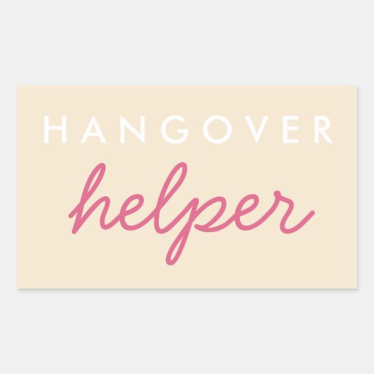 Hangover Helper Wedding Bachelorette Favor Sticker (Voorkant)