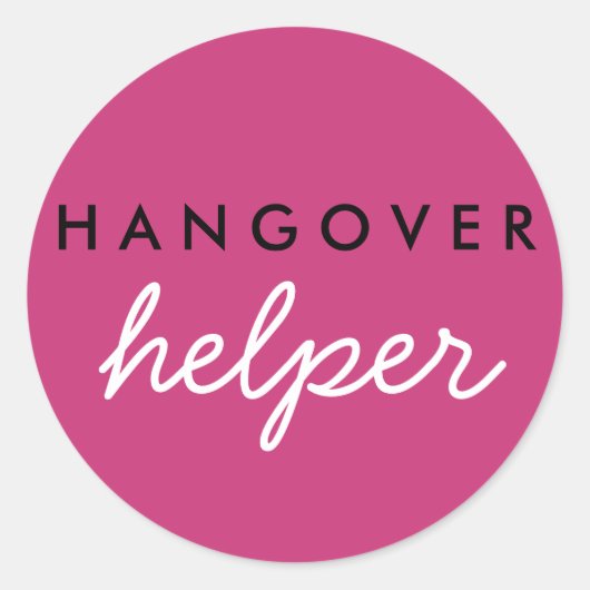 Hangover Helper Wedding Bachelorette Favor Sticker (Voorkant)