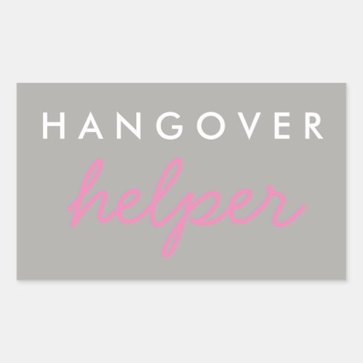 Hangover Helper Wedding Bachelorette Favor Sticker (Voorkant)