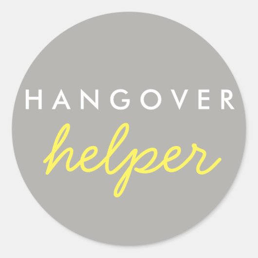 Hangover Helper Wedding Bachelorette Favor Sticker (Voorkant)