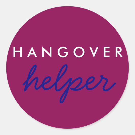 Hangover Helper Wedding Bachelorette Favor Sticker (Voorkant)