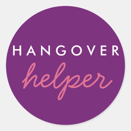 Hangover Helper Wedding Bachelorette Favor Sticker (Voorkant)