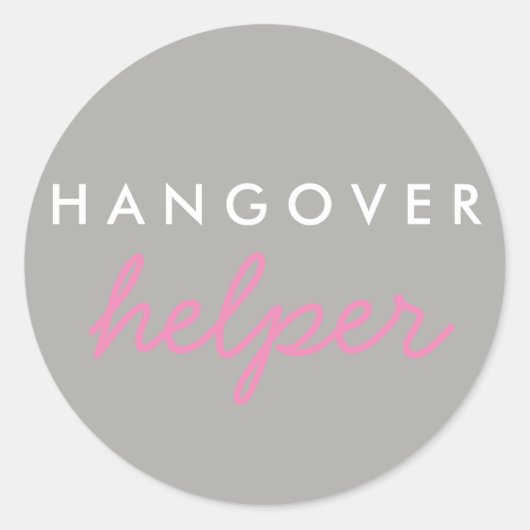 Hangover Helper Wedding Bachelorette Favor Sticker (Voorkant)