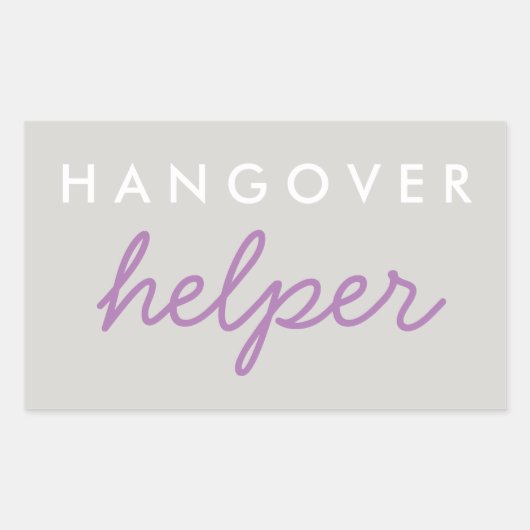 Hangover Helper Wedding Bachelorette Favor Sticker (Voorkant)