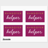 Hangover Helper Wedding Favor Magenta Gold Rechthoekige Sticker (Vel)