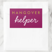 Hangover Helper Wedding Favor Magenta Gold Rechthoekige Sticker (Tas)