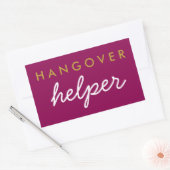 Hangover Helper Wedding Favor Magenta Gold Rechthoekige Sticker (Envelop)