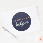Hangover Helper Wedding Favor Sticker Navy Peach (Envelop)