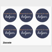 Hangover Helper Wedding Favor Sticker Navy Peach (Vel)