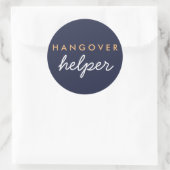 Hangover Helper Wedding Favor Sticker Navy Peach (Tas)