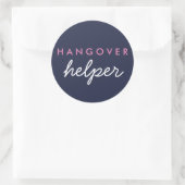 Hangover Helper Wedding Favor Sticker Navy Pink (Tas)