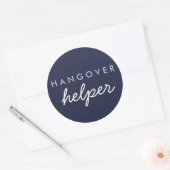 Hangover Helper Wedding Favor Sticker Navy Silver (Envelop)