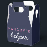 Hangover Helper Wedding Favor w Hashtag Navy Pink Bedankdoosjes<br><div class="desc">Hangover Helper Wedding Favor Box met optionele aanpasbare hashtag op achterzijde in Navy Pink</div>