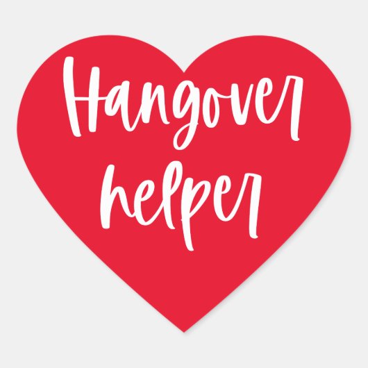 Hangover Helper Wedding Recovery Kit Hart Sticker (Voorkant)