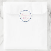 "Hangover Helper" Wedding Sticker Blush Pink/Navy (Tas)