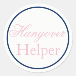 "Hangover Helper" Wedding Sticker Blush Pink/Navy