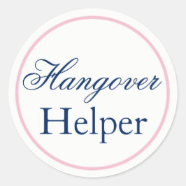 "Hangover Helper" Wedding Sticker Blush Pink/Navy