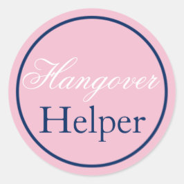 "Hangover Helper" Wedding Sticker Blush Pink/Navy