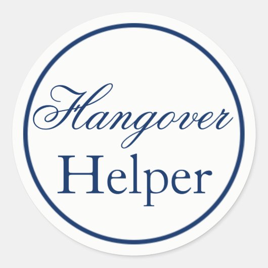 "Hangover Helper" Wedding Sticker - marine (Voorkant)
