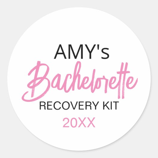 Hangover Kit Bachelorette Party Favor Ronde Sticker (Voorkant)