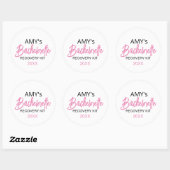 Hangover Kit Bachelorette Party Favor Ronde Sticker (Vel)