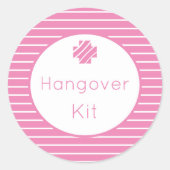 Hangover Kit Helder Roze Gestreept Stickers (Voorkant)