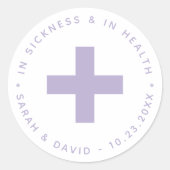 Hangover Kit Lavendel Cross bij ziekte en gezondhe Ronde Sticker (Voorkant)