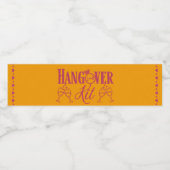 Hangover Kit-Magenta en Oranje tropische bruiloft Waterfles Etiket (Enkel label)