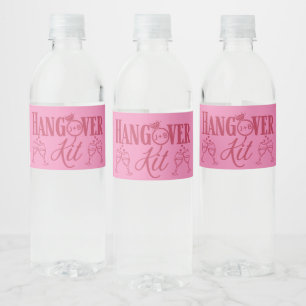 Hangover Kit-Magenta en Roze bruiloft Waterfles Etiket