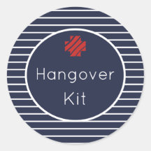 Hangover Kit Navy and White Striped Stickers