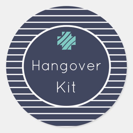 Hangover Kit Navy and White Striped Stickers (Voorkant)