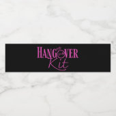 Hangover Kit-Roze Bachelorette/Vrijgezellenfeest Waterfles Etiket (Enkel label)