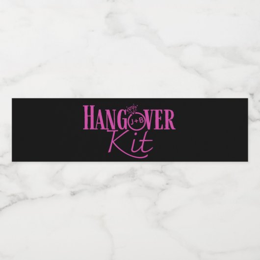 Hangover Kit-Roze Bachelorette/Vrijgezellenfeest Waterfles Etiket (Enkel label)
