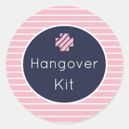 Hangover Kit roze en marinegestreepte stickers