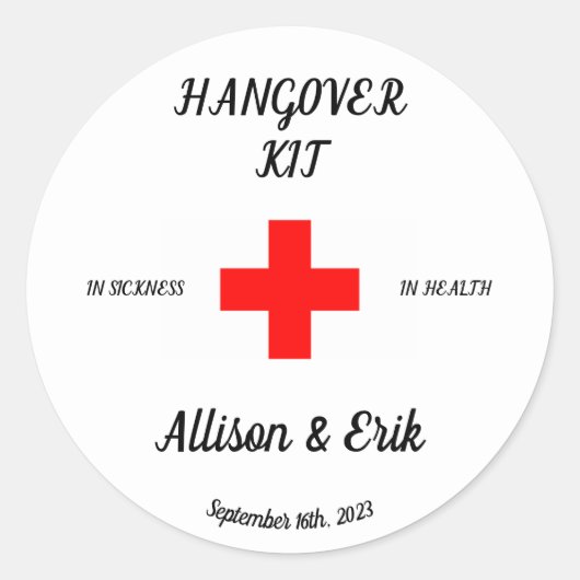 Hangover Kit Sticker (Voorkant)