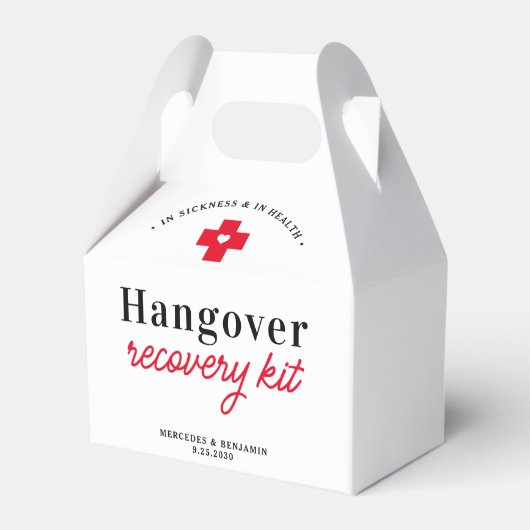 Hangover Recovery Kit Personalized Wedding Bedankdoosjes (Voorkant Zijde)