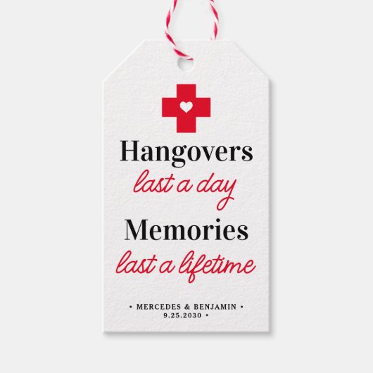 Hangover Recovery Kit Personalized Wedding Favor Cadeaulabel (Voorkant)