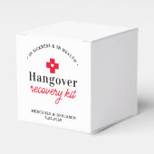 Hangover Recovery Kit Personalized Wedding Square Bedankdoosjes (Voorkant Zijde)