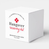 Hangover Recovery Kit Personalized Wedding Square Bedankdoosjes (Achterkant)