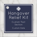 Hangover Relief Kit Bedankjes Labels<br><div class="desc">Perfect leuke en aanpasbare gunsttags voor uw feestjes kater helper!</div>