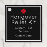 Hangover Relief Kit Bedankjes Labels<br><div class="desc">Perfect leuke en aanpasbare gunstlabels voor uw partijen die op de achterkant een hangerhelper hebben met strepen!</div>