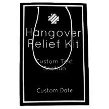 Hangover Relief Kit Black en White Gift Bag