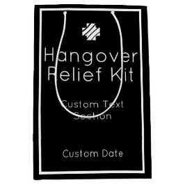 Hangover Relief Kit Black en White Gift Bag Medium Cadeauzakje