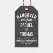 Hangover Relief Kit | Chalkboard Wedding Favor Cadeaulabel (Voorkant)