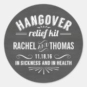 Hangover Relief Kit | Chalkboard Wedding Favor Ronde Sticker (Voorkant)